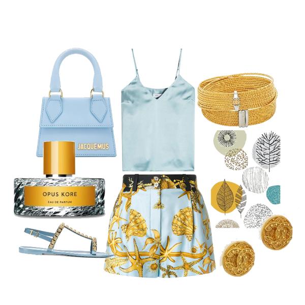 Sommeroutfit “Gold Meets Blue”